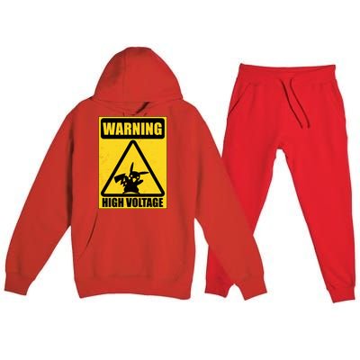 Warning High Voltage Premium Hooded Sweatsuit Set