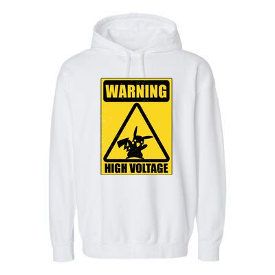 Warning High Voltage Garment-Dyed Fleece Hoodie