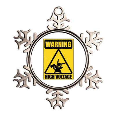 Warning High Voltage Metallic Star Ornament