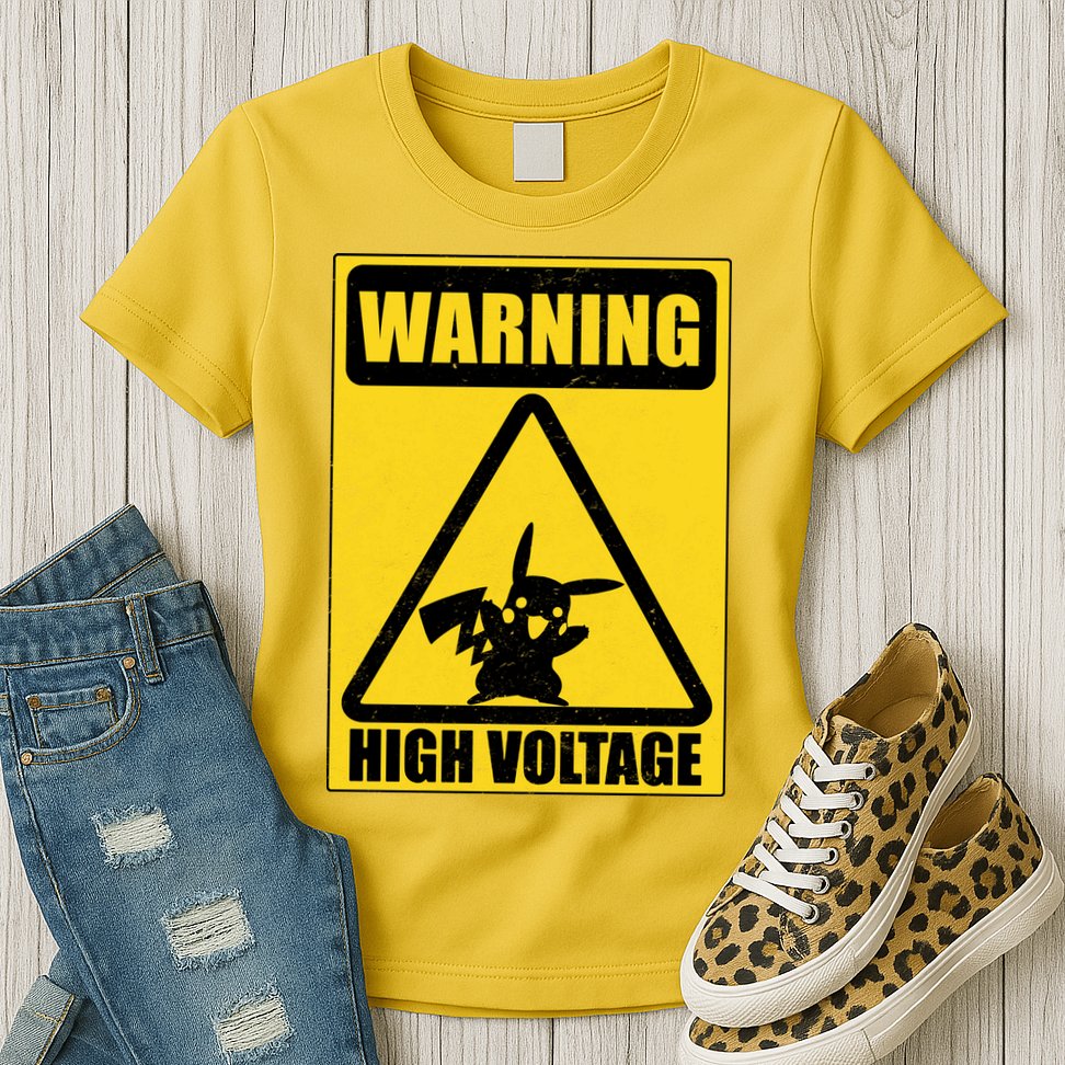 Warning High Voltage Womens T-Shirt
