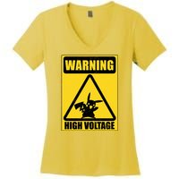 Warning High Voltage Women's V-Neck T-Shirt