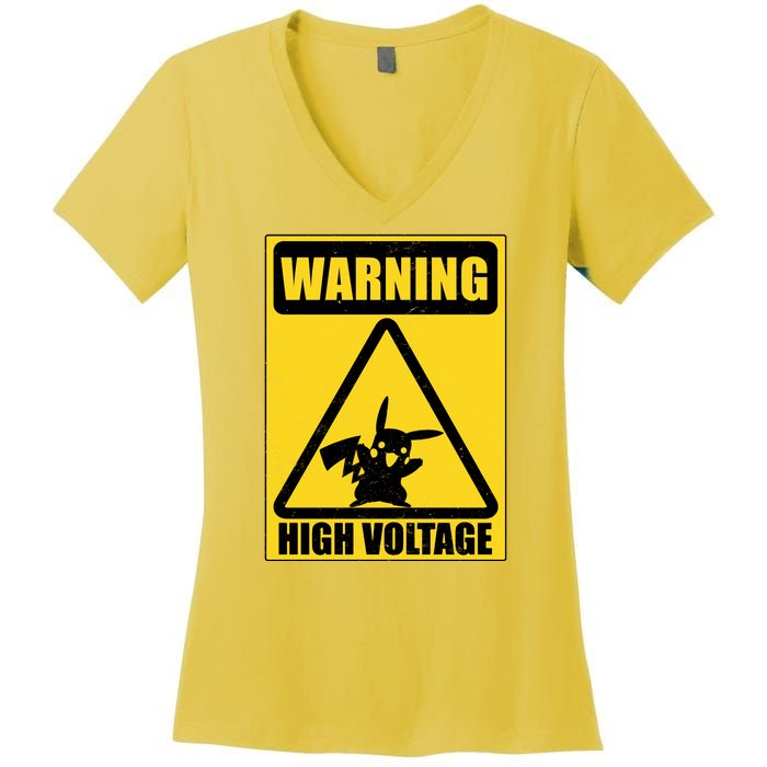 Warning High Voltage Women's V-Neck T-Shirt