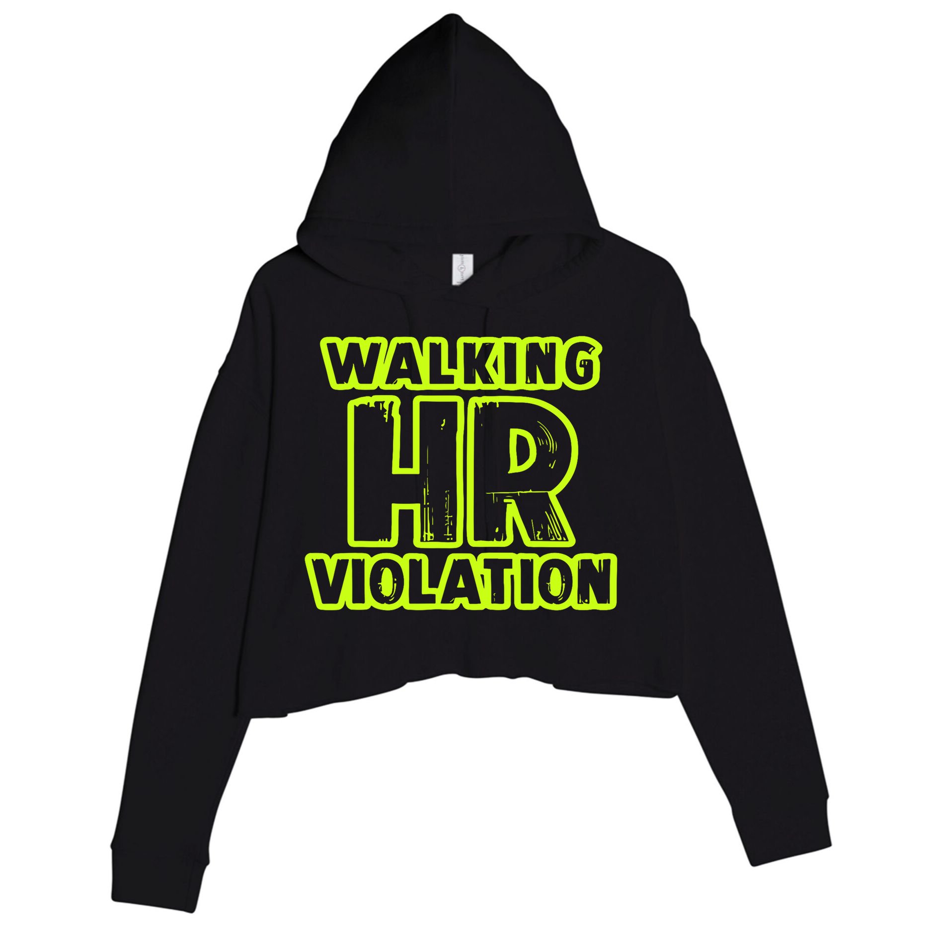 Walking Hr Violation Crop Fleece Hoodie