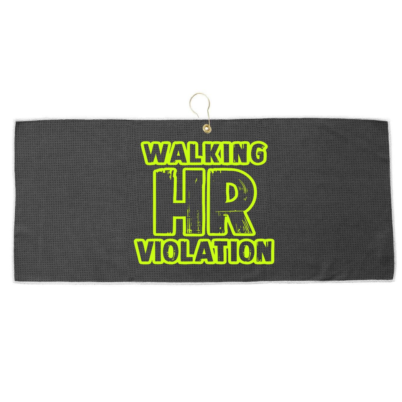 Walking Hr Violation Large Microfiber Waffle Golf Towel