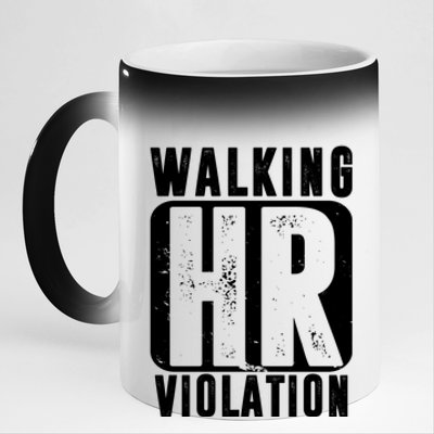 Walking HR Violation Funny 11oz Black Color Changing Mug