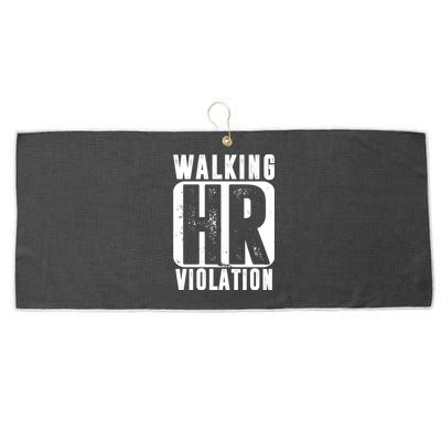 Walking HR Violation Funny Large Microfiber Waffle Golf Towel