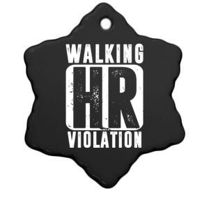 Walking HR Violation Funny Ceramic Star Ornament