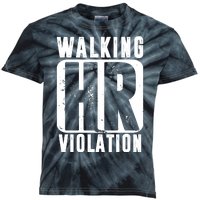 Walking HR Violation Funny Kids Tie-Dye T-Shirt