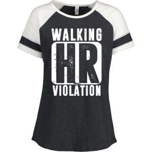 Walking HR Violation Funny Enza Ladies Jersey Colorblock Tee