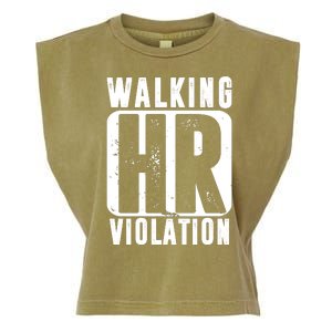 Walking HR Violation Funny Garment-Dyed Women's Muscle Tee