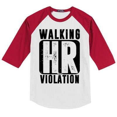 Walking HR Violation Funny Kids Colorblock Raglan Jersey