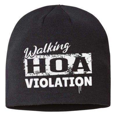 Walking HOA Violation Funny Homeowners Association Sustainable Beanie