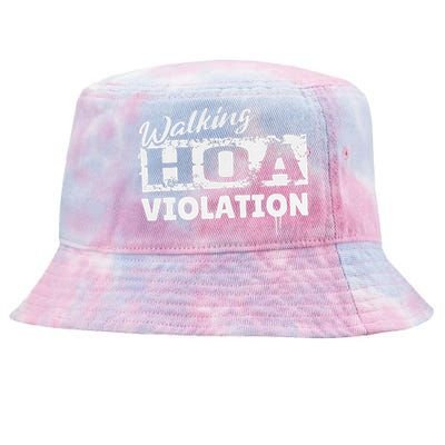 Walking HOA Violation Funny Homeowners Association Tie-Dyed Bucket Hat