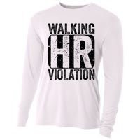 Walking HR Violation Nightmare Office Funny Cooling Performance Long Sleeve Crew