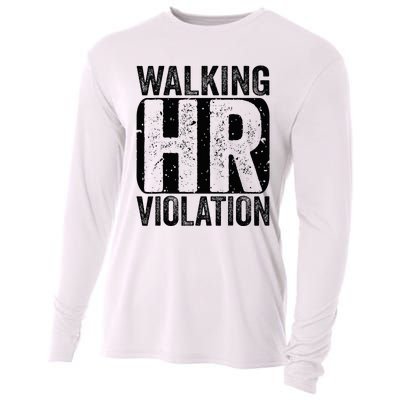 Walking HR Violation Nightmare Office Funny Cooling Performance Long Sleeve Crew