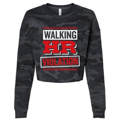 Walking Hr Violation Human Resource Cropped Pullover Crew