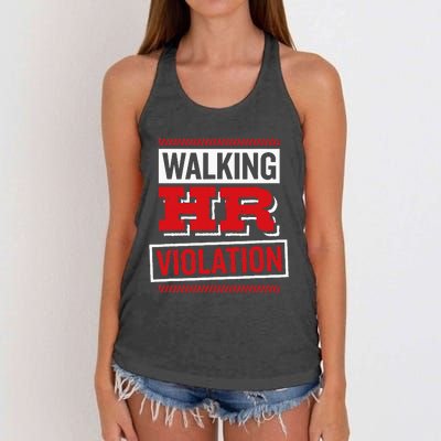 Walking Hr Violation Human Resource Women's Knotted Racerback Tank