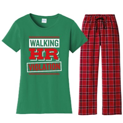 Walking Hr Violation Human Resource Women's Flannel Pajama Set