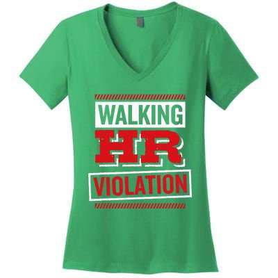 Walking Hr Violation Human Resource Women's V-Neck T-Shirt