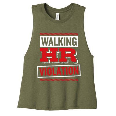 Walking Hr Violation Human Resource Women's Racerback Cropped Tank