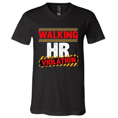 Walking hr violation   V-Neck T-Shirt