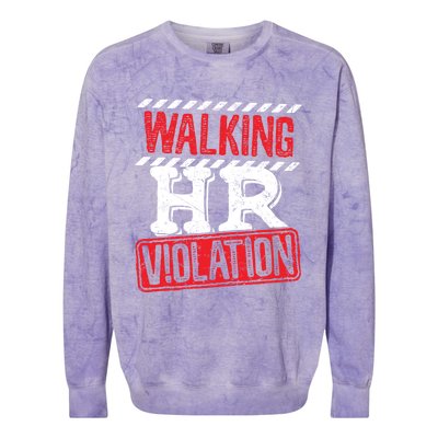 Walking HR Violation HR Human Resources Nightmare Colorblast Crewneck Sweatshirt