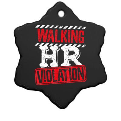 Walking HR Violation Funny Meme Ceramic Star Ornament