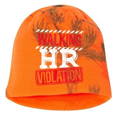 Walking HR Violation Funny Meme Kati - Camo Knit Beanie