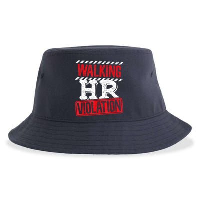 Walking HR Violation Funny Meme Sustainable Bucket Hat