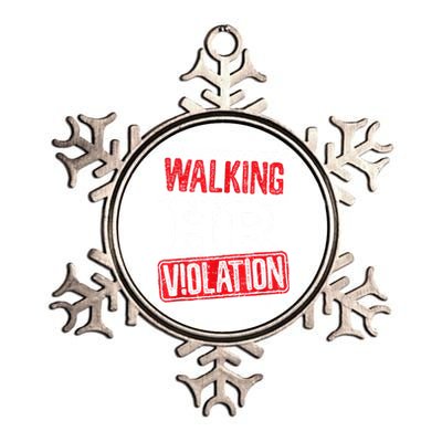 Walking HR Violation Funny Meme Metallic Star Ornament