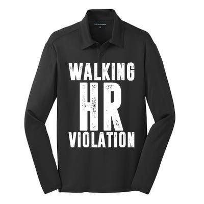 Walking HR Violation Human Resource Silk Touch Performance Long Sleeve Polo