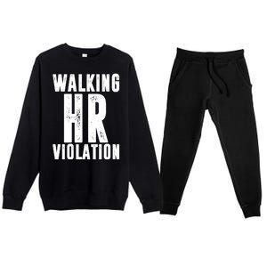 Walking HR Violation Human Resource Premium Crewneck Sweatsuit Set