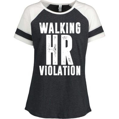 Walking HR Violation Human Resource Enza Ladies Jersey Colorblock Tee