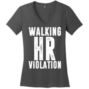 Walking HR Violation Human Resource Women's V-Neck T-Shirt