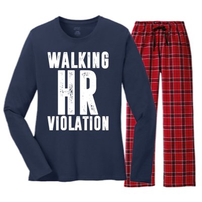 Walking HR Violation Human Resource Women's Long Sleeve Flannel Pajama Set 