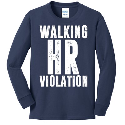 Walking HR Violation Human Resource Kids Long Sleeve Shirt