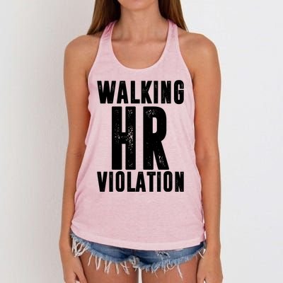 Walking HR Violation Human Resource Women's Knotted Racerback Tank