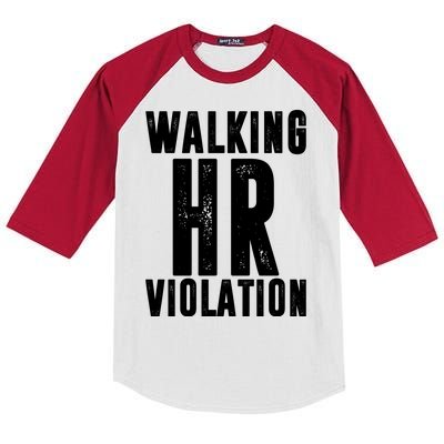 Walking HR Violation Human Resource Kids Colorblock Raglan Jersey