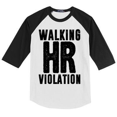 Walking Hr Violation Funny Work Kids Colorblock Raglan Jersey