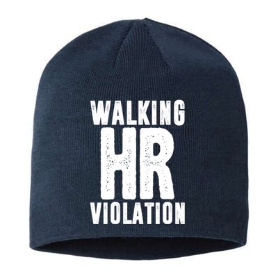 Walking Hr Violation Funny Work Sustainable Beanie