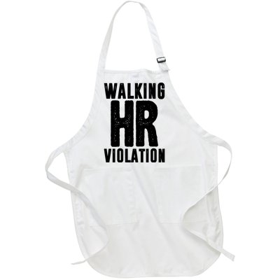 Walking Hr Violation Funny Work Full-Length Apron With Pockets