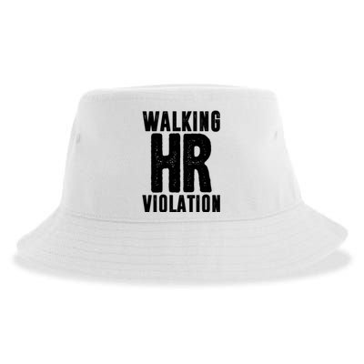 Walking Hr Violation Funny Work Sustainable Bucket Hat