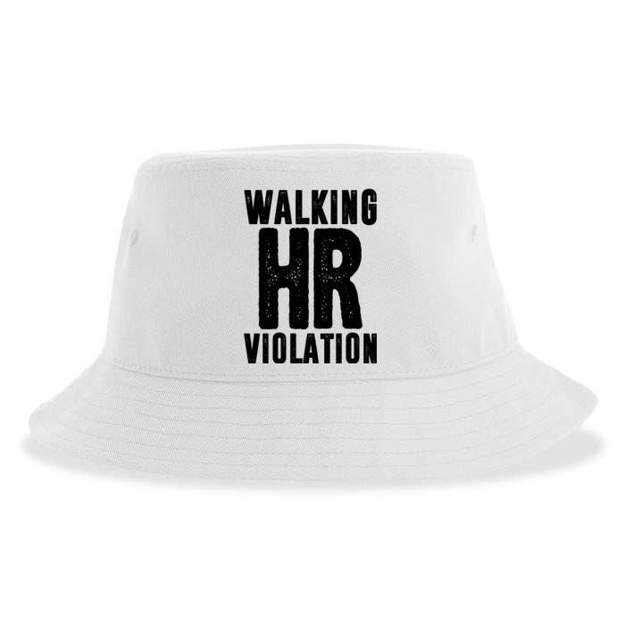 Walking Hr Violation Funny Work Sustainable Bucket Hat