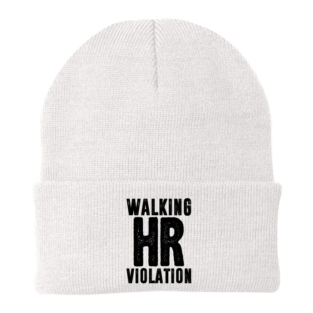 Walking Hr Violation Funny Work Beanie