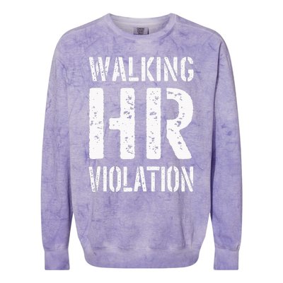 Walking Hr Violation Human Resources Colorblast Crewneck Sweatshirt