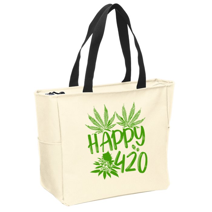 Weed Heart Valentines Day Cannabis 420 Zip Tote Bag