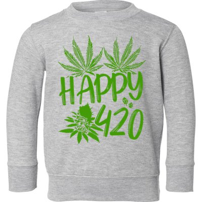 Weed Heart Valentines Day Cannabis 420 Toddler Sweatshirt