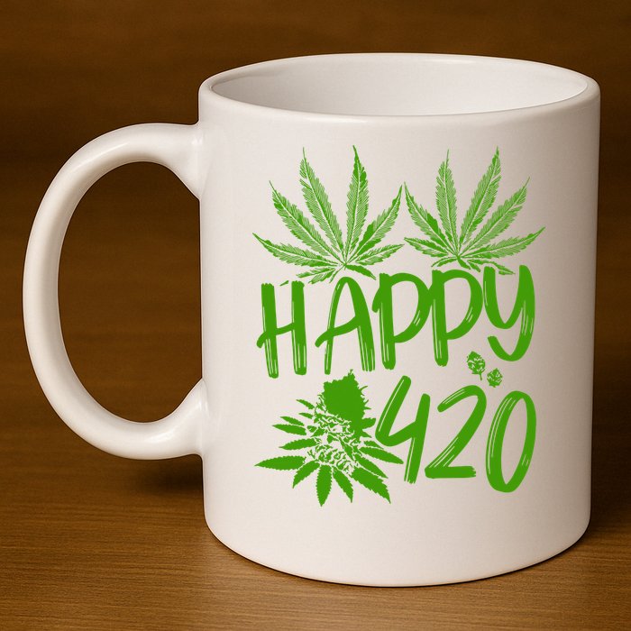 Weed Heart Valentines Day Cannabis 420 11oz C Handle Ceramic Mug