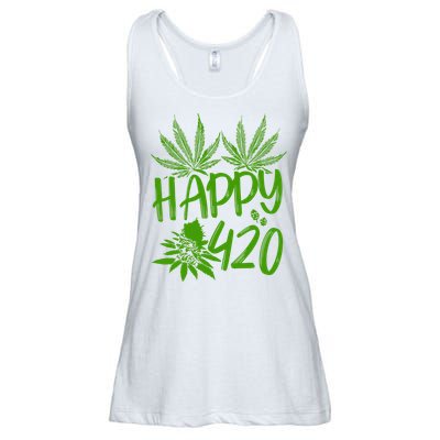Weed Heart Valentines Day Cannabis 420 Ladies Essential Flowy Tank