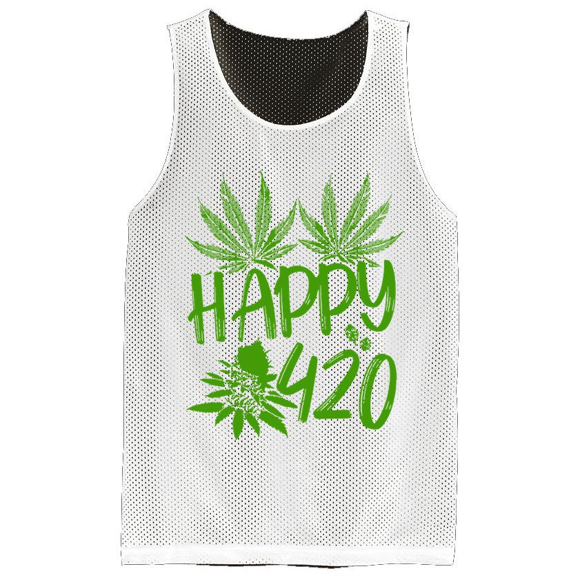Weed Heart Valentines Day Cannabis 420 Mesh Reversible Basketball Jersey Tank